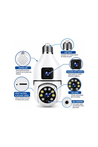 Aı Smart Kamera Yapay Zeka İle İnsan Takibi Duy 360 Dönebilen - Alarm Sistemi - Konuşma Özellikli Int-cmr40