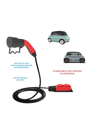 Bemis Citroen Ve Fiat Topolino Uyumlu C2L Ikili Ac Şarj Kablosu Bemis Citroen Ve Fiat Topolino Uyumlu C2L Ikili Ac Şarj Kablosu