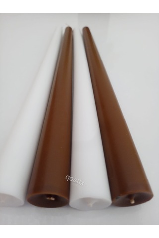 Yılbaşı Özel Serisi 4'lü Kahverengi Beyaz Şamdan Doğal Soya Mumu