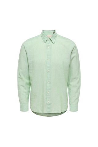 Only & Sons Onscaıden Lıfe Ls Solıd Lınen Blend Noos Erkek Yeşil Gömlek - 22012321