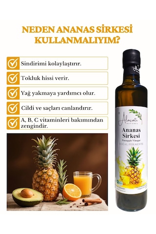 Bal Ve Ananas Sirkesi 2 Li Fırsat Paketi 500 Ml X2 Adet