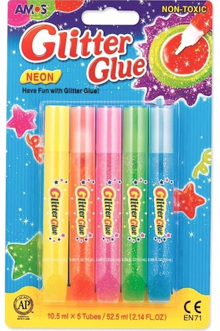 Amos Simli Yapıştırıcı Neon Renkler 10.5Ml X 5 Tüp Gne10B5