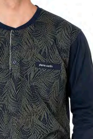 Pierre Cardin 6111 Erkek Uzun Kollu Yakası Düğmeli Pijama Takım-haki Haki