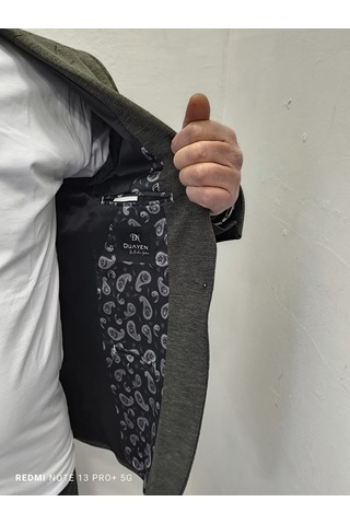 Duayen Dmctekstil Erkek Kahverengi Düz İtalyan Kesim Dar Kalıp Tek Düğme Blazer Ceket