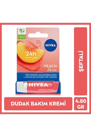 Nıvea Çilek Dudak Bakım Kremi 4.8 G, Çilek Kokusu + Nıvea Şeftali Dudak Bakım Kremi 4,8 G, Şeftali Kokusu