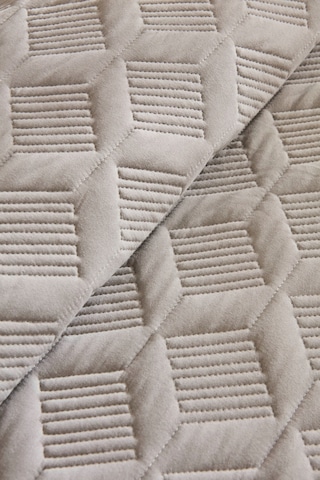 Kaşmir Home Greta Geometrik Çift Kişilik Yatak Örtüsü Takımı Koyu Gri 230x240 Cm Koyu Gri