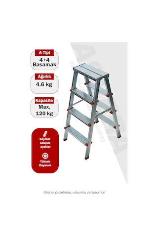 Asvera 4+4 Çift Çıkışlı Profil Merdiven