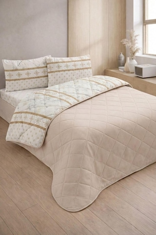 Lexroo Kapitoneli Tek Kişilik Desenli Pike - Yatak Örtüsü Takımı 160x230 Cm - 1 Adet Yastık Kılıflı Çok Renkli