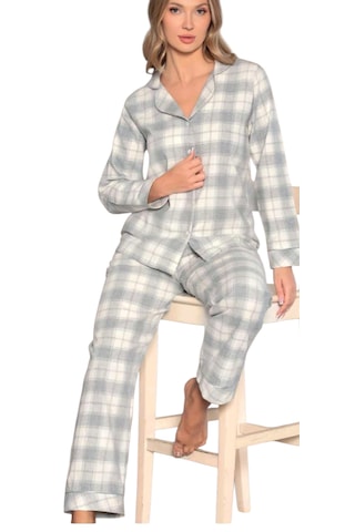 Dowry Boy Düğmeli Uzun Kol Dokuma Pijama Takımı Ekoseli Gri Dowry Boy Düğmeli Uzun Kol Dokuma Pijama Takımı Ekoseli Gri