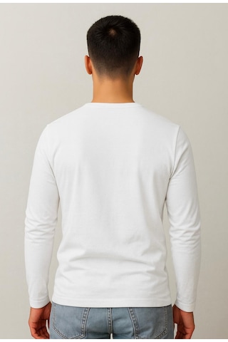 Axxel Erkek Beyaz Uzun Kollu T-shirt-d240 Beyaz