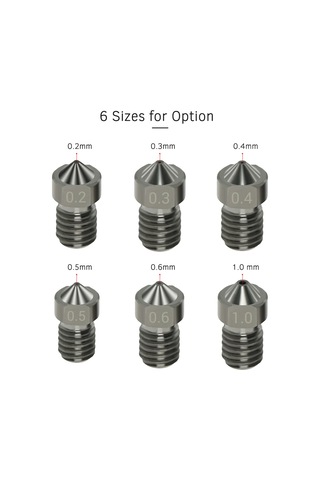 Konesam 3d Yazıcı Uyumlu 0.6mm V6 Sert Çelik Nozzle - 4 Adet, 1.75mm Filament İçin Dayanıklı Aşınma Direnci
