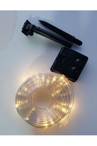 100 Led 12 Metre Sarı Flex Peri Led Işık Güneş Enerjili Solar Bahçe Balkon Ağaç Lambası Aydınlatması