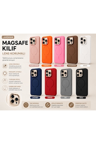 iPhone Uyumlu 15 Pro Max Premium Magsafe Lansman Kılıf Kamera Korumalı Mat Silikon Kapak Beyaz