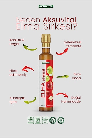Elma Sirkesi 500 Ml - Katkısız, Doğal Fermantasyon