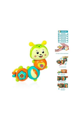 Seher Oyuncak Pilli Sevimli Bebek Tırtıl Piyano 855-122d