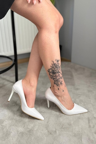 Preshley Kadın Adel Beyaz Rugan İnce Topuklu Stiletto Beyaz
