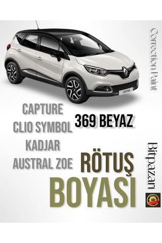Renault 369 Uyumlu - Metalik Buz Beyazı - Profesyonel Rötüş Boyası - Taş Izi Ve Çizik Giderici