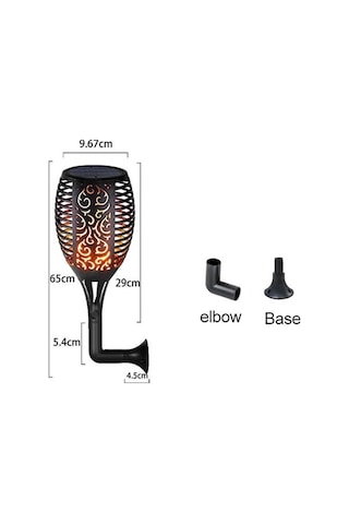 Novahub 96 Led Güneş Alev Işığı Açık Bahçe Çim Işığı Bahçe Peyzaj Meşale Işığı, Güzel Görünüşlü 3467