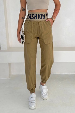 Asprin Fashion Beli Lastikli Fashion Pantolon Yeşil Yeşil