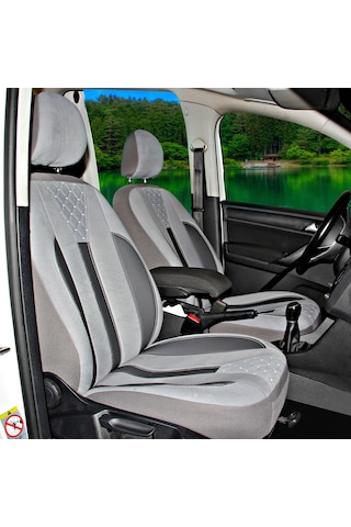 T1 Serisi Fiat Fiorino 2008+ Uyumlu Gri Ticari Tay Tüyü Koltuk Kılıfı