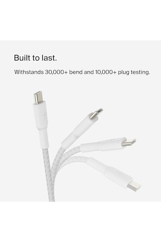 Boost Charge Örgülü Usb-c, Şarj Cihazı, Usb-c Şarj Kablosu, iPhone Uyumlu 16, 15, S24, S23, Pixel, İpad, Macbook, Daha Fazlası İçin, 1 Metre, 2' , Sku: Smg8690010062178