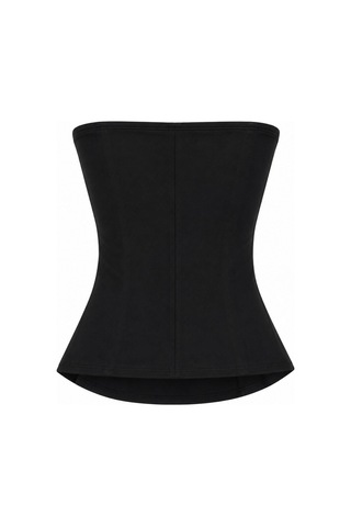 Vadon 1022 Kadın Straplez Fit Kısa Bluz Siyah