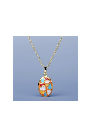 Glaze Modern El Yapımı Emaye 925 Ayar Gümüş 14 Ayar Altın Kaplı Hediye Özel Tasarım Kolye Küpe Seti Metalik Gri