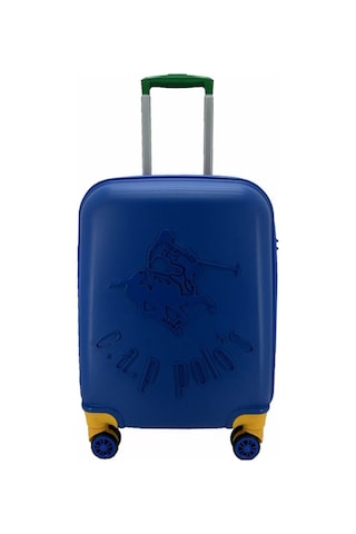 Cap Polo's Polipropilen Küçük Boy Valiz Mavi Bej