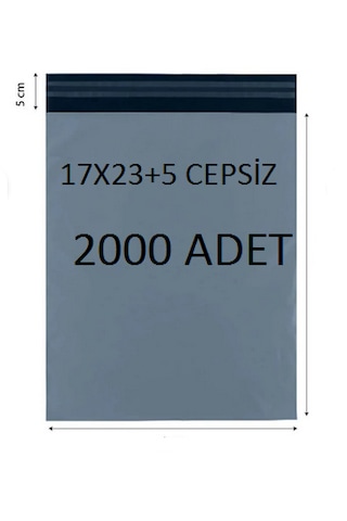 17x23 +5 2000 Adet Cepsiz Kargo Poşeti Cac Plastik Diğer