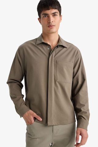 Defacto Poplin Gömlek G6253ax25wnbn571 Kahve-bn571
