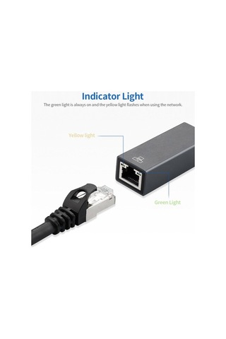 Wondernest Usb-c Type-c Rj45 Lichen Ethernet Ağ Adaptörü - Hızlı Bağlantı - Md