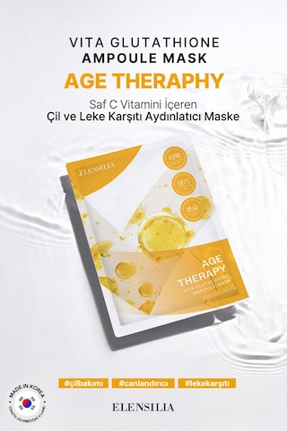 Elensılıa Glutatyon İçeren Aydınlatıcı Kağıt Maske Elensilia Vita Glutathione Ampoule Mask
