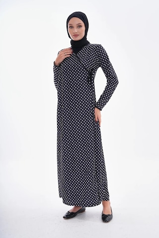 Puantiyeli Yandan Bağlamalı Namaz Elbisesi-21008 Gül Kurusu