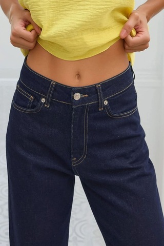 Hiccup Straight Fit Jeans Koyu Mavi Denim