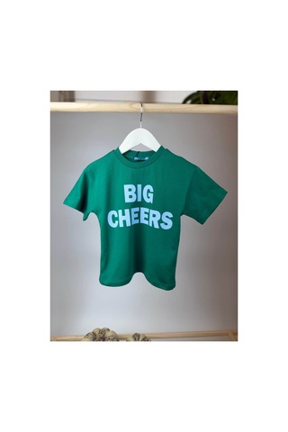 Poala Kids Paris Sloganlı Tshirt Yeşil