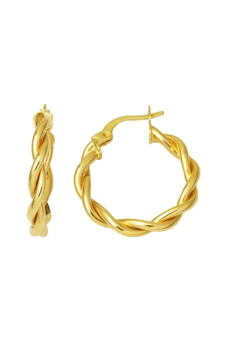 Bilezikci Burgulu Halka Altın Küpe 14 Ayar Sarı Altın