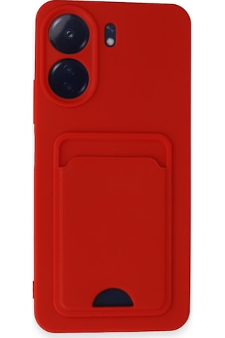 Xiaomi Redmi 13c Uyumlu Arka Kamera Korumalı Kart Koyulabilen Silikon Kartlıklı Kılıf Kapak