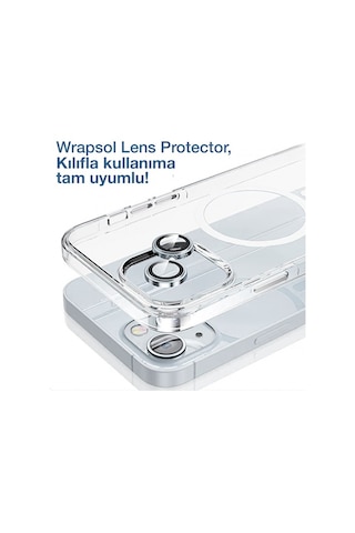 Apple Uyumlu iPhone 15 Mavi Kamera Lens Koruyucu Kolay Uygulama Aparatlı