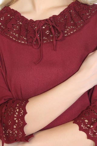 Zehra Şile Bezi Bluz Bordo Brd Bordo