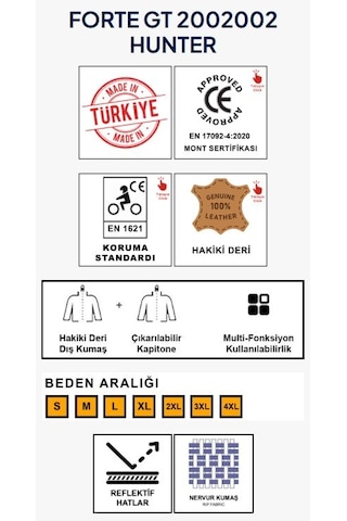Forge Gt Deri Motosiklet Montu Beyaz- Kırmızı - Siyah