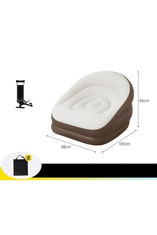 Shufa Taşınabilir Tek Kişilik Şişme Koltuk Ayak Dayama Ve El Pom