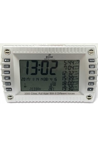 5 Vakit Ezan Okuyan Saat-Sahur-Ramazan-Masa Saati-Kıble-Ezan