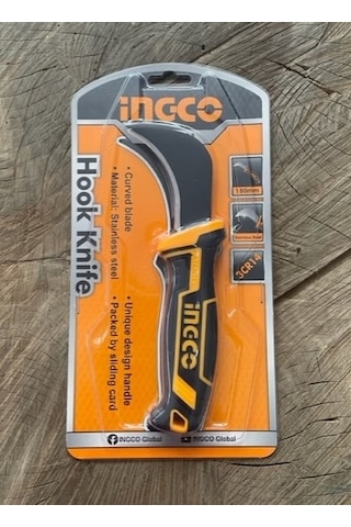 İngco Eğri Uçlu Kamp Bıçak Aşı Kamp Bıçağı Kablo Soyma Kamp Bıçağı Bağ Kamp Bıçağı 18cm Turuncu