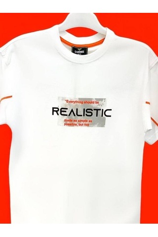 Carinos Erkek Çocuk Realistic Yazılı Pamuklu Tshirt-14631 Beyaz