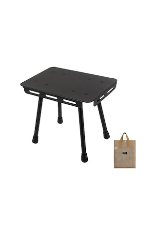 Jeemson Alüminyum Çıkışlı Çift Fonksiyonlu Folding Masa & Tabure - Taşınabilir Kamp, Piknik Ve Balıkçılık Gereci Depo Çantası İçerir Siyah