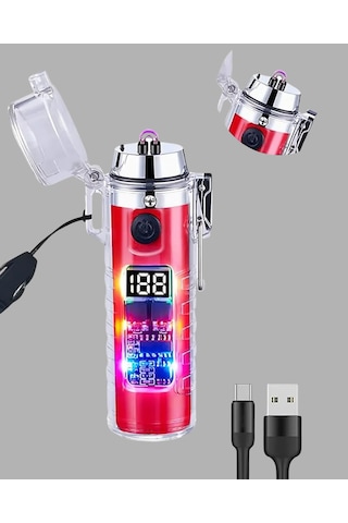 Güç Göstergeli Şarjlı Fenerli Usb Elektrikli Çakmak Altın 94682537