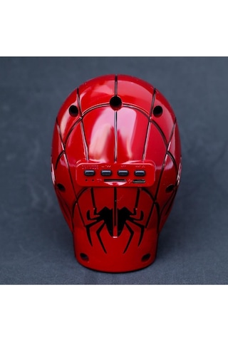 Spiderman Örümcek Adam Kablosuz Bluetooth Hoparlör Stereo Hoparlör Led Işık Kırmızı