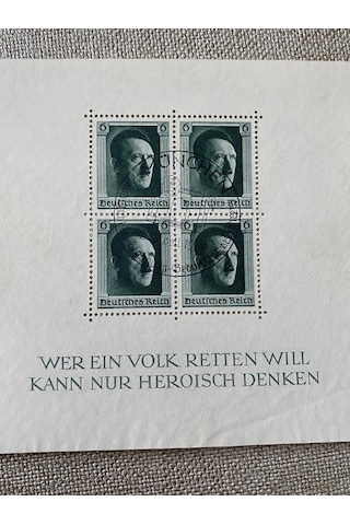 Adolf Hitler 48 Doğum Günü Damgalı Pul Bloğu 005