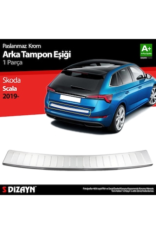 S-Dizayn  Skoda Scala Krom Arka Tampon Eşiği 2019 Üzeri