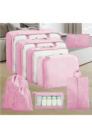 Neevoyu 9 Parça Seyahat Organizer Seti - Çamaşır, Giyim, Ayakkabı Ve Kosmetik İçin Bölümlü Depolama Çantaları - Nylon Malzeme, Su Geçirmez, Çift Zip Diğer